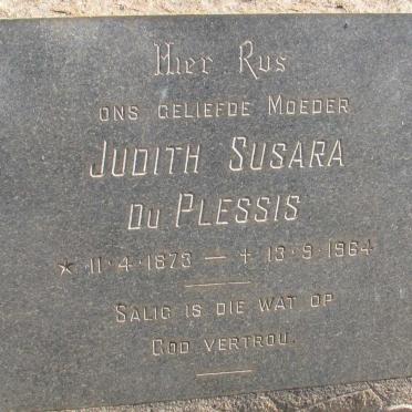 PLESSIS Judith Susara, du 1873-1964