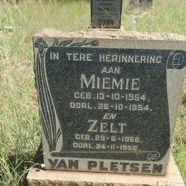 PLETSEN Miemie, van 1954-1954 :: VAN PLETSEN Zelt 1956-1956