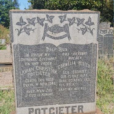 POTGIETER Johan Christiaan 1868-1948 &amp; Cornelia Hester BOSHOFF 1874-1951