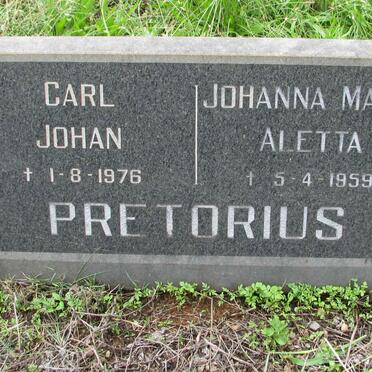 PRETORIUS Carl Johan -1976 &amp; Johanna Maria Aletta -1959