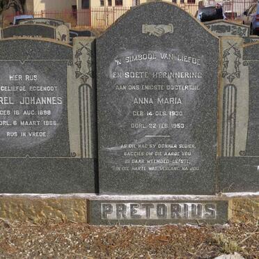 PRETORIUS Sarel Johannes 1898-1966 & Anna Maria BESTER 1906-1962 :: PRETORIUS Anna Maria 1930-1953