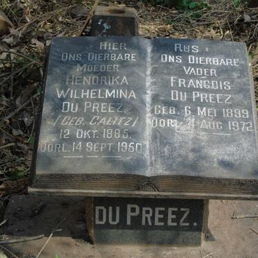 PREEZ Francois, du 1899-1972 & Hendrika Wilhelmina CALITZ 1885-1950