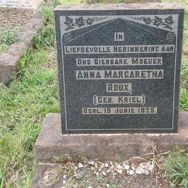 ROUX Anna Margaretha nee KRIEL -1925