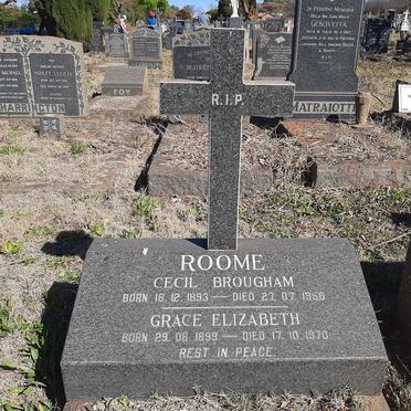ROOME Cecil Brougham 1893-1956 &amp; Grace Elizabeth 1899-1970