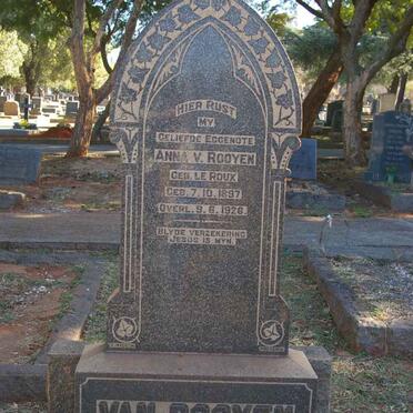 ROOYEN Anna V., van nee LE ROUX 1897-1926