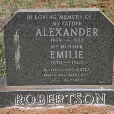 ROBERTSON Alexander 1879-1936 & Emilie 1878-1967