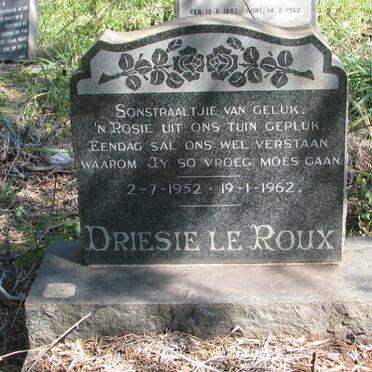 ROUX Driesie, le 1952-1962