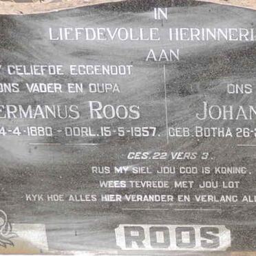 ROOS Hermanus 1880-1957 & Johanna BOTHA 1889-1967