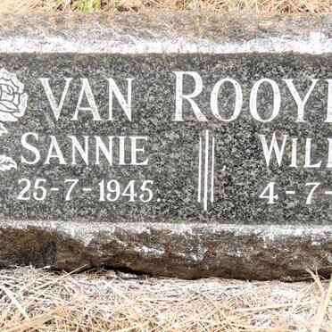 ROOYEN Sannie, van -1945 :: VAN ROOYEN Willem -1961