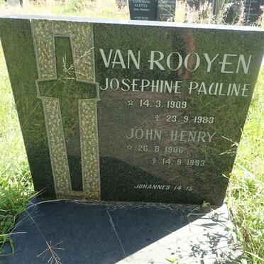 ROOYEN John Henry, van 1906-1993 &amp; Josephine Pauline 1909-1983
