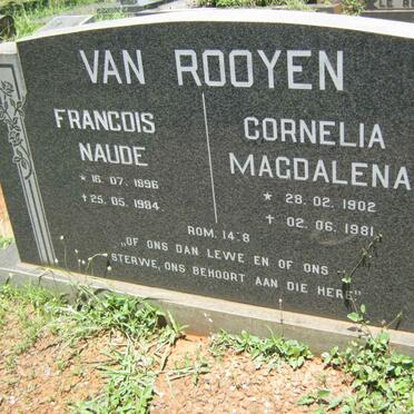 ROOYEN Francois Naude, van 1896-1984 & Cornelia Magdalena 1902-1981