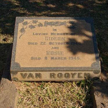 ROOYEN Gideon, van -1940 :: ROOYEN Rosie, van -1946