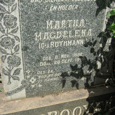ROOYEN Martha Magdelena, van nee ROTHMANN 1892-1949