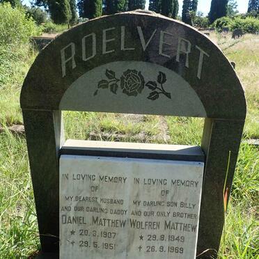 ROELVERT Daniel Matthew 1907-1951 :: ROELVERT Wolfren Matthew 1949-1969