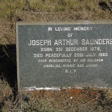 SAUNDERS Joseph Arthur 1878-1960