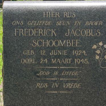 SCHOOMBEE Frederick Jacobus 1924-1945