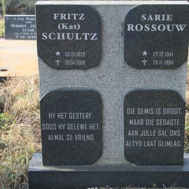 SCHULTZ Fritz 1939-2008 :: ROSSOUW Sarie 1941-1994
