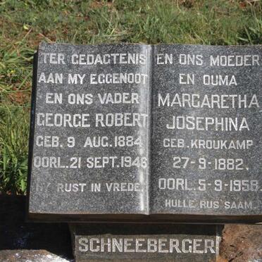 SCHNEEBERGER George Robert 1884-1946 & Margaretha Josephina KROUKAMP 1882-1958