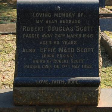 SCOTT Robert Douglas -1946 &amp; Effie Maud EDKINS -1953