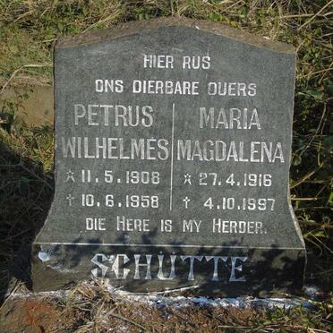 SCHUTTE Petrus Wilhelmes 1908-1958 & Maria Magdalena 1916-1997