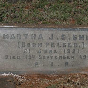SMITH Martha J.S. nee PELSER 1921-1948