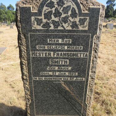 SMITH Hester Fransonetta nee NAUDE -1923