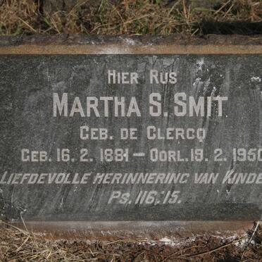 SMIT Martha S. nee DE CLERCQ 1881-1950