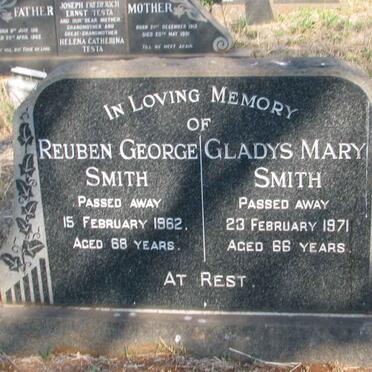 SMITH Reuben George -1962 &amp; Gladys Mary -1971