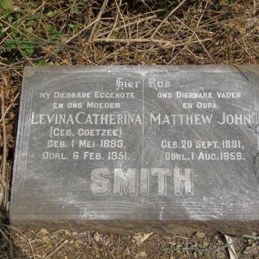 SMITH Matthew John 1881-1959 & Levina Catherina COETZEE 1883-1951