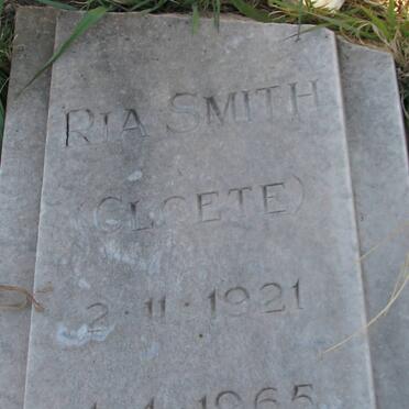 SMITH Ria nee CLOETE 1921-1965