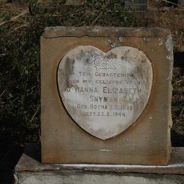 SNYMAN Johanna Elizabeth nee BOTHA 1899-1944