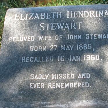 STEWART Elizabeth Hendrina 1885-1960
