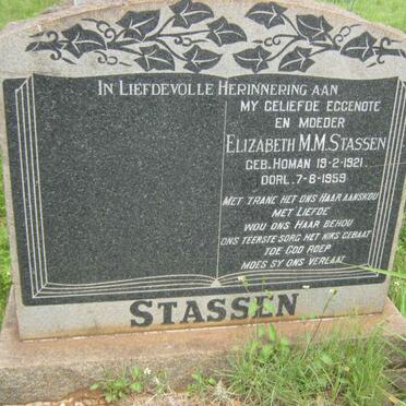 STASSEN Elizabeth M.M. nee HOMAN 1921-1959