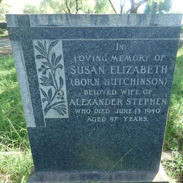 STEPHEN Susan Elizabeth nee HUTCHINSON -1940