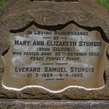 STURGIS Everard Samuel 1864-1953 & Mary Ann Elizabeth SISSON -1935 :: EVANS Mary Violet nee STURGIS 1895-1986 :: EVANS Cynthia Elorn 1924-2017_2