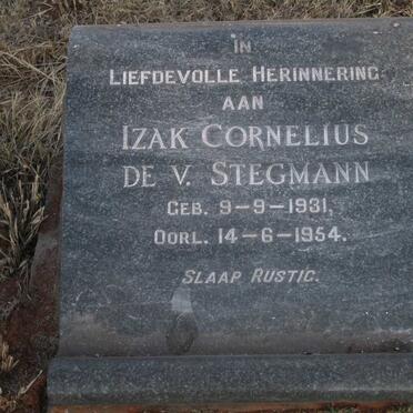 STEGMANN Izak Cornelius, de V. 1931-1954