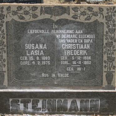 STEINMANN Christiaan Frederik 1886-1952 & Susana Lasia 1893-1975