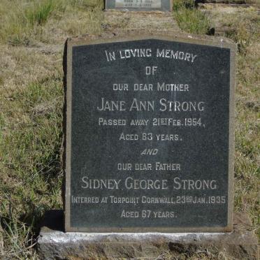 STRONG Sidney George -1935 &amp; Jane Ann -1954