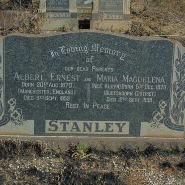 STANLEY Albert Ernest 1870-1959 & Maria Magdelena KLEYN 1873-1959
