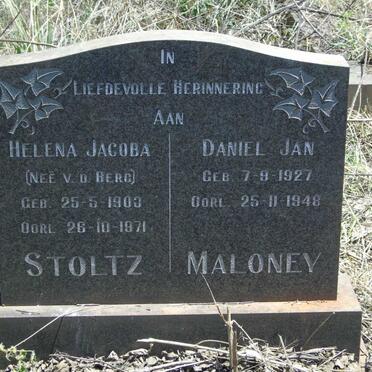 STOLTZ Helena Jacoba nee V.D. BERG 1903-1971 :: MALONEY Daniel Jan 1927-1948