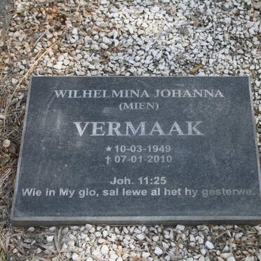 VERMAAK Wilhelmina Johanna 1949-2010