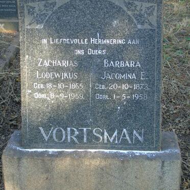 VORTSMAN Zacharias Lodewikus 1865-1959 & Barbara Jacomina E. 1873-1958