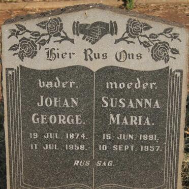 WASSERMANN Johan George 1874-1958 & Susanna Maria 1891-1957