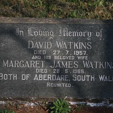 WATKINS David -1957 &amp; Margaret James -1965
