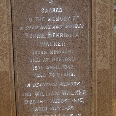 WALKER William -1945 & Sophie Henrietta MINNAAR -1942
