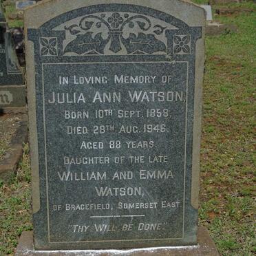 WATSON Julia Ann 1858-1946