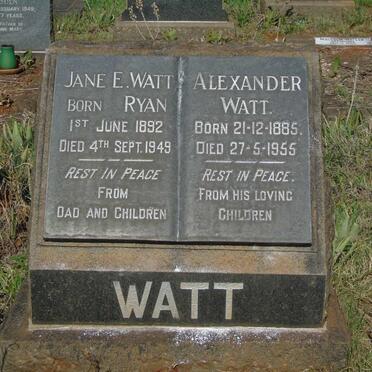 WATT Alexander 1885-1955 & Jane E. RYAN 1892-1949