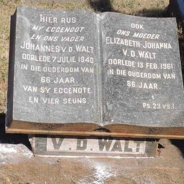 WALT Johannes, v.d. -1940 & Elizabeth Johanna -1961