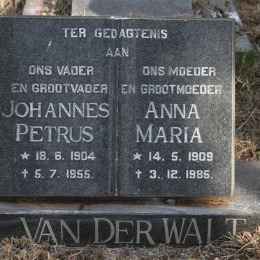 WALT Johannes Petrus, van der 1904-1955 & Anna Maria 1909-1985