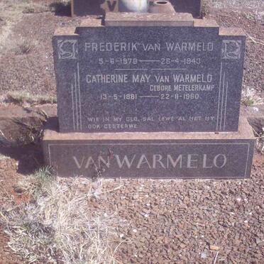 WARMELO Frederik, van 1878-1943 &amp; Catherine May METELERKAMP 1881-1960
